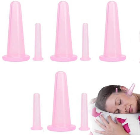 Tagtight Cupping Schröpfgläser Silikon Gesicht Schröpfen, Vakuum-Gesichts-Push-ÖL Shujing-Saug-Gesichtsartefakt, Massage Schröpfen Cups, Cellulite Cup Schröpfmassage Tools