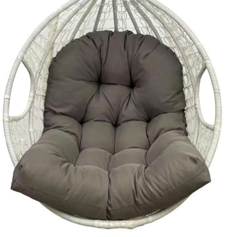 Yahbrra Coussin de Chaise Pivotante, Coussin de Chaise Suspendu de Patio Doux pour Extérieur et Intérieur Panier Suspendu Mobilier d'Intérieur et D'extérieur Doux Inclinable (Color : Dark Gray, Size