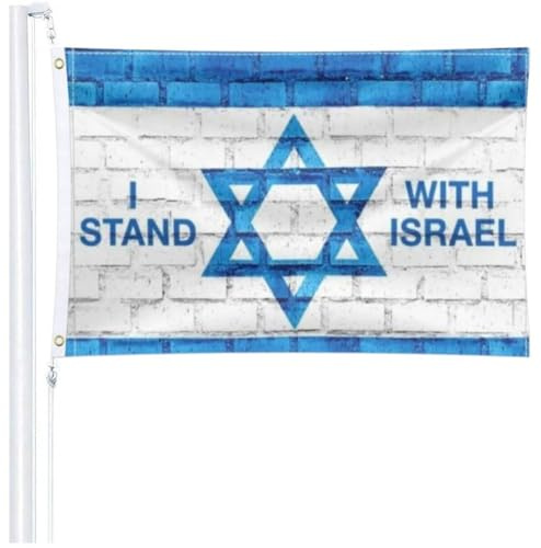 Keuyeo Ich Stehe Israel-Flagge, 90 X 150 cm, Doppelseitige Israelische Nationalflagge, Patriotische Israel-Flagge Für Innen- Und Außenbereich, Garten- Und Hofdekoration