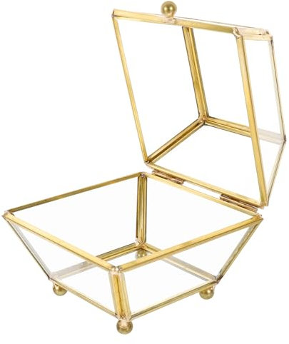 Yardenfun Transparente Schmuckbox Aufbewahrungsbox Ohrring Halskette Box Dekorative Kleinigkeiten Halter Für Frauen Mädchen Schmucketuis Ringetuis Schmuckschatulle