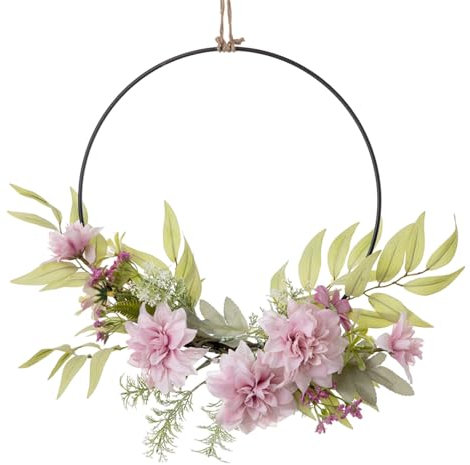ARJDXDP Artificial Door Wreath Wildflower Summer Silk Wreaths 25 cm/9.84 inch Spring Summer Artificial Daisy Wreath ​Valentine Wreath for Front Door Home Wall Wedding Festival Farmhouse Holiday Decor