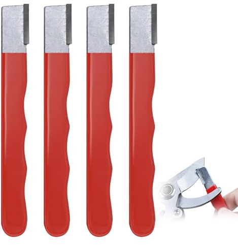 PINCHOUONG Portable Knife Sharpener, Multipurpose Handheld Blade Sharpener for Knives, Scissors, Garden Tools, Pruners, Hedge Shears - Compact and Durable with Protective Cover - 4 Pcs