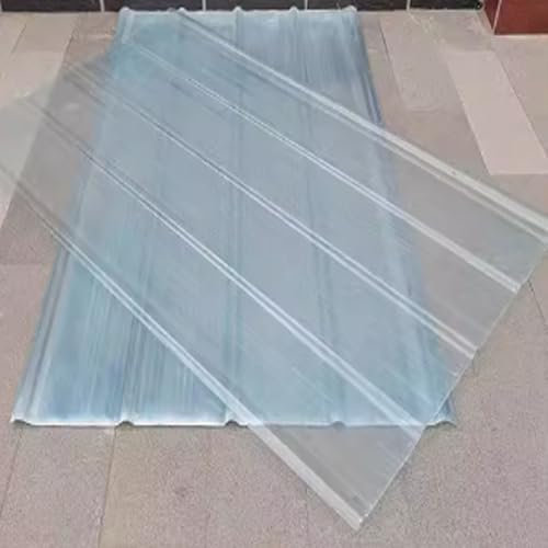 Transparente Fiberglas-Welldachplatten, 1,5 mm dick, Tageslichtplatten, transparent, regendicht, leicht zu schneiden, ideal für Dachverkleidungen, Packung mit 8 Bögen (0,9 x 0,9 m)