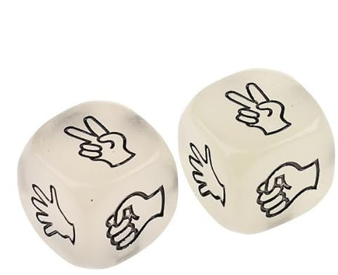 EHJRE 2x2 Teile Finger Ratespiel Lustige Würfel Stein Papier Schere Unterhaltung, 4 Stück