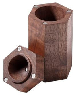 SFANIIX Dispensador de Palillos de Dientes Caja De Palillos Magnética De Nogal Negro, Soporte Sencillo For Palillos De Dientes Caja Contenedora para Palillos de Dientes