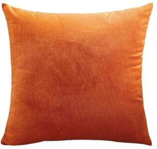 Wisafory 50 X 50cm Samt Kissenbezüge Quadrat Kissenhülle Sofakissenbezug mit Verstecktem Reißverschluss Dekorative Wurfkissenbezug Deko Bezug für Sofa Schlafzimmer Wohnzimmer Orange | Quadrat Kissenhülle, weicher Samtstoff, versteckter Reißverschluss, Sofa, Schlafzimmer, Wohnzimmer Dekoration, 50x50cm