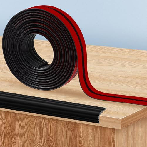 TECDW 400cm-4cm Extra Breiter Weicher Kantenschutz Schwarz,Winkelprofil Selbstklebend,Tischkantenschutz,Tisch und Möbel Kantenschutz,für Möbel Baby