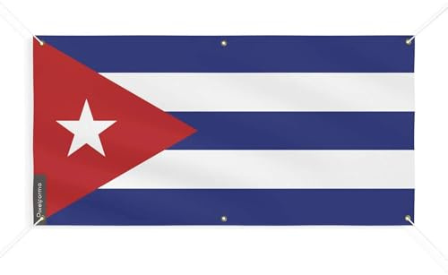 Pixelforma Bandiera di Cuba 6 occhielli in diverse dimensioni (M) 170 x 340 cm