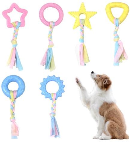 CHROMACRAFT Paquete De 6 Juguetes para Masticar Perros, Juguetes para La Dentición De Mascotas, Juguetes para Mascotas Resistentes A Las Mordeduras, Suministros para Mascotas