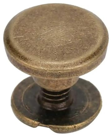 SYBNIKOLF Brass rivet，chicago screws, 50 Sets 6.5mm Brass Stud Screw Flat Head Studs Screws Nail Rivets DIY Stud Screw Nail Rivets Leather Craft Fastener Screwback
