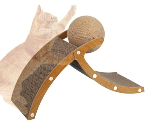 Cat Scratch, Karton Cat Scratcher | interaktive rotierende Kugeln für aktives Spiel | Cardboard Scrather Bed Große Katze Kratzpost für Kätzchen und Erwachsene Kratzmöbel