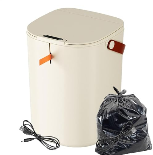 Canquière d'ordures de cuisine avec couvercle - bespole pour poussière de mouvement automatique de 20 litres - organisateur de déchets, récipient rembourré recyclé pour salle de bain, chambre à