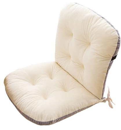 Stulhkissen, Kissen für Rattansessel Outdoor Auflage Sitzkissen, Rattanmöbel 1 Stück Stuhlkissen mit Rückenteil Sitz, Rückenkissen mit Bänder, Niedriglehner Auflage Polsterauflage(Color:Beige）