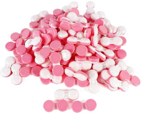 YZWHKJ Kontaktlinsenbehälter,Linsenbehälter 100PCS Kontaktlinsenbehälter Kontaktlinsenhalter Box Links/Rechts Augen Kontaktlinsenbehälter(Pink)