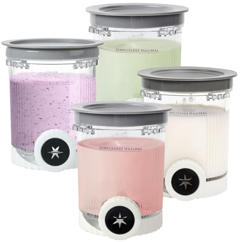 Pack of 2 Containers for Ninja Creami Swirl Pints and Lid, Ice Container Compatible NC700 701 NC701Q CN701CO Ninja Creami Swirl Pints, BPA Free and Dishwasher Safe (4PCS)