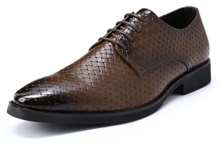 Allthemen mäns snörning vävda läder derby skor formella brogues Oxford finskor klassiska enkla affärsskor