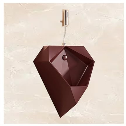Urinario pared, urinario de cerámica montado en la pared con forma de diamante para hombres, ideal para oficinas, restaurantes y baños públicos(External sensor)