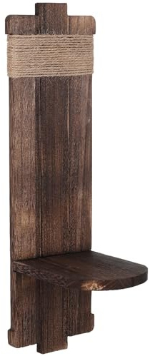 Operitacx Portavelas con Soporte para Velas de Madera para Pared Estilo Rústico y Decoración de Sala Estante Mural Funcional y Elegante