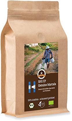 Kaffee Globetrotter - Bio Honduras Genuine Marcala - 500 g Grob Gemahlen - für Stempel-kanne French-Press Kaffeebereiter - Spitzenkaffee - Röstkaffee aus biologischem Anbau
