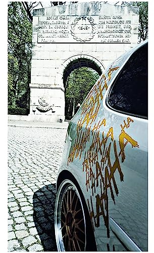 Grafik Schriftzug HAHAHA Groß Joker Batman Aufkleber Sticker Tuning Folie von Finest-Folia (Gold Metallic 091)