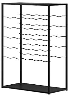 MYBA Weinregal Rack-Schmiedeeisen Wine Bar Weinkeller Flaschenregalen Flasche Weinregal Freistehende Boden Wein Storage Rack Flaschenregal (Color : Black)
