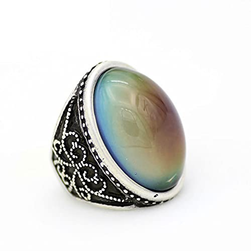 SALAN Anillo De Estado De Ánimo con Cambio De Color Retro De Bohemia Vintage, Anillo De Control De Temperatura con Sensación De Emoción, Anillo De Control De Temperatura para Mujeres