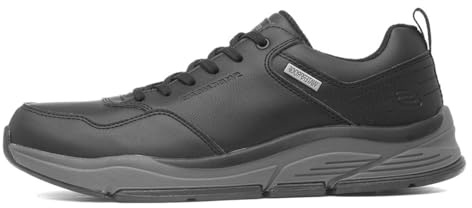 Skechers Herr 210021 Bkgy Basket, Svart läder grått vattentätt, 46 EU
