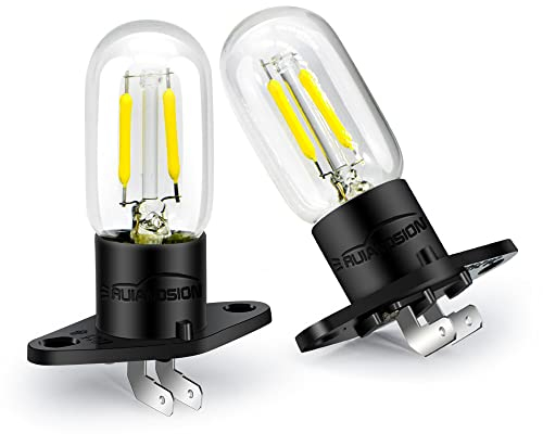 Ruiandsion Lampadina a Microonde Z187 Base 240V 2A 25W LED per Forno, Lampada a Pera, Bianco (Confezione da 2)