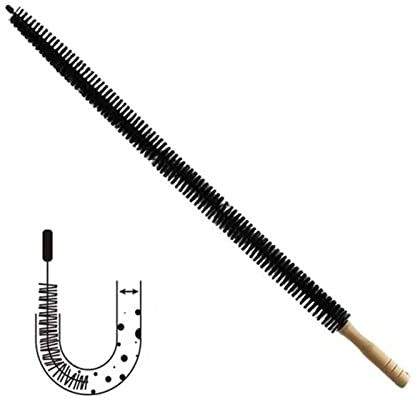 Cepillo para radiador, cepillo de limpieza para radiador con mango de madera, 68 cm, limpiador de lavadora, cepillo, plumero radiador flexible, para lavadoras y secadoras de ropa (tipo B)
