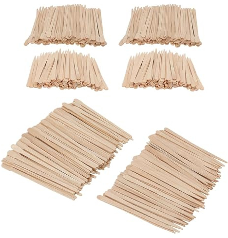JOIKIT Lot de 1 000 bâtons de cire à sourcils, 2 styles de spatules de cire en bois, abaisse-langue, petites spatule de cire pour épilation des sourcils