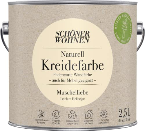 Schöner Wohnen 2,5L Naturell Kreidefarbe Muschelliebe, Leichtes Hellbeige