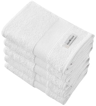 PandaHome L & G Handtuch Set aus Baumwolle - 5 Handtücher - 100% Baumwolle Towel, Schnelltrocknend Weich Saugstark 500 g/m² (Weiß)