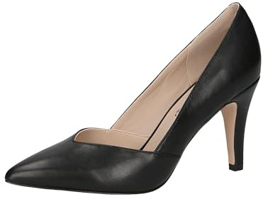 CAPRICE Damen Pumps aus Leder mit Trichterabsatz, Schwarz (Black Nappa), 41 EU