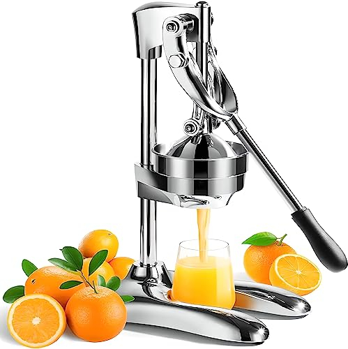Retoo Saftpresse Manuell, Professioneller Zitrus-Entsafter, Rostfreier Edelstahl, Metall-Zitronenpresse, Zitruspresse und Orangenpresse, Lemon Orange Squeezer Juicer