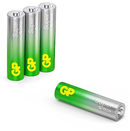 Batterie AAA - Blister da 4 | GP Super | Pile Ministilo AAA Alcaline da 1,5V / LR03 - Lunga Durata