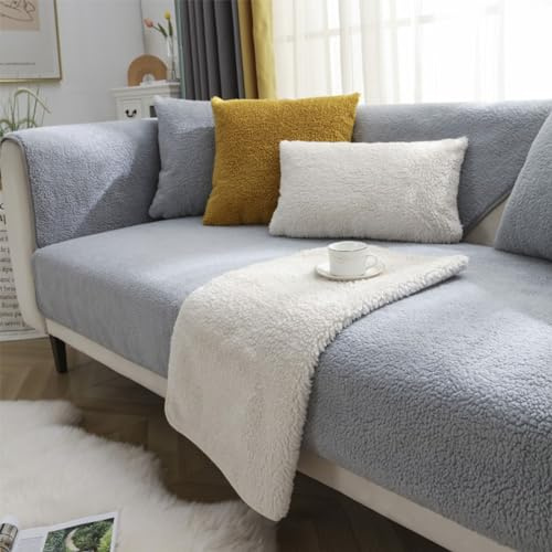 YSZBD sofabezug ecksofa wasserdicht l-Form 1/2/3/4sitzer，sofaschoner，sofaschutzdecken rutschfest,Lightgray-70x120cm