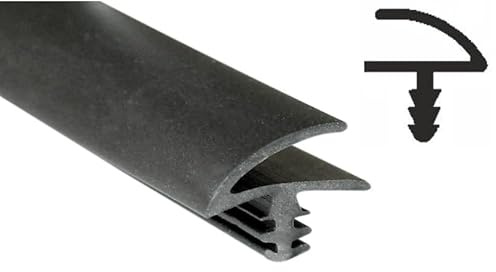 SN-TEC Zimmertürdichtung/Türdichtung/Türgummi TD 3023 für 3mm Nut und 12mm Falz, Farbe: Schwarz (5 Meter)