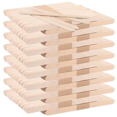 VIDETOL 1000 Stück Natur Eisstiele Holz, 114 x 10 x 2 mm Eisstäbchen Holz, Holzstäbchen, Holzstäbe zum Basteln, Holzspachtel Ideal für Eisstiele, Bastelarbeiten und DIY Handwerk