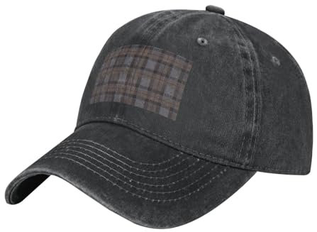 VhoMes Baseballkappe, Gewaschene Denim-Kasquette, Sportkappe, Papa-Hüte, Trucker-Hüte für Unisex,Outlander Fraser Tartan Plaid