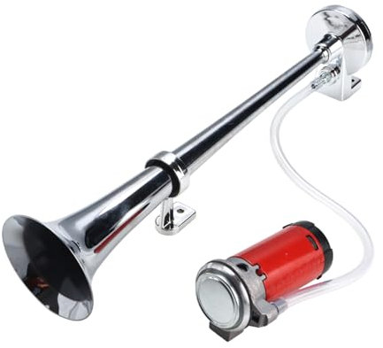 BOOMSTART Klaxon à air comprimé avec compresseur 150 dB 12 V pour tous les véhicules (tube unique)