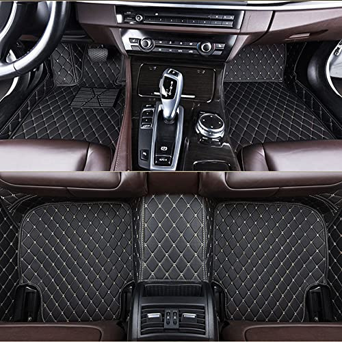 pour Acura MDX 2014-2018 Tapis de Sol de Voiture en Cuir Artificiel empêchez la Boue Le Sable la Graisse,Black 2-5 Seats