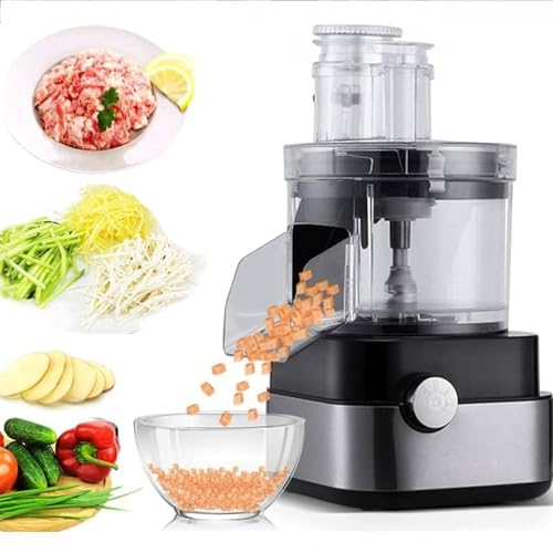 Qiang Taglia Verdure Elettrico 600W Tritatutto Cucina Multifunzione Tritatutto Verdura,Tagliaverdure Commerciale con 5 Dischi da Taglio Processore per Verdure,Professionale Robot Cucina