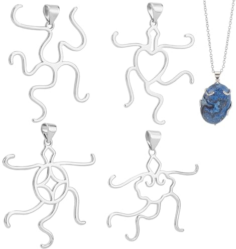 PH PandaHall 4 styles de Pendentifs à Griffes, Pendentif Réglable en Argent Vierge Pendentif Vierge en Laiton Réglage de la Base Pendentifs à Griffes pour de Colliers de Pierres Précieuses de Bijoux