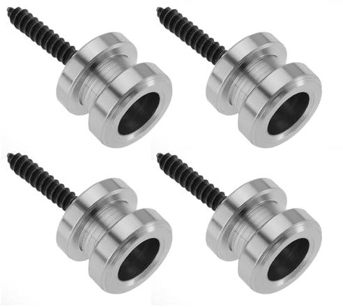 Create idea 2 Paar Gitarrengurtschlösser Und -knöpfe Schnellverschluss-Sicherheitsgurtschlösser mit Befestigungsschrauben Kompatibel mit Schaller Kompatibel mit Grover 11,9 X 9,9 Mm Silber