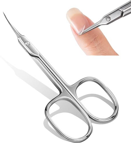 Forbici Professionali per Cuticole a Punta Sottile e Curva - Manicure in Acciaio Inossidabile - Forbicine per Unghie