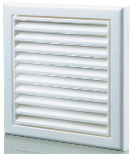 Ede Groups 155 x 155 mm Louvre Wall Vent Cover Grille 100mm Round - 4 Inch for Extractor Vent Cover, Air Vent Cover, Bathroom Extractor Fan or Dryer Ventilation (White)
