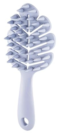 Brosse de massage pour cuir chevelu – Brosse à récurer en silicone avec poils doux, brosse à cheveux secs et humides | Brosse à shampooing à long manche