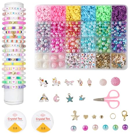 1487 + pärlor för armband – gör armband själv – 24 färger alfabet pärlset – lämplig för smyckestillverkning för barn och vuxna
