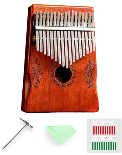 Kalimba-Daumenklavier aus Holz, 17 Tasten, Mahagoni-Holz, tragbar, Anfänger für Kinder, neues Daumengeschenk, Klavier, Jahr, Daumen, 17 Musik, Teenager, 17 Finger, Geschenke für Fingerswif,