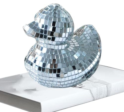 Diskokugel-Kuchenzubehör, dekorative Dekoration der Disco-Kugeln in Ente mit einer Spiegelkugel, Heimdekoration aus Spiegelglas, Kuchendekoration, Dekoration